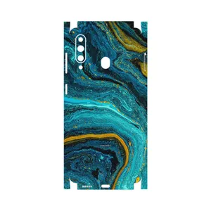 MAHOOT Turquoise marblewith golden streaks-FullSkin Cover Sticker for Samsung Galaxy A60
