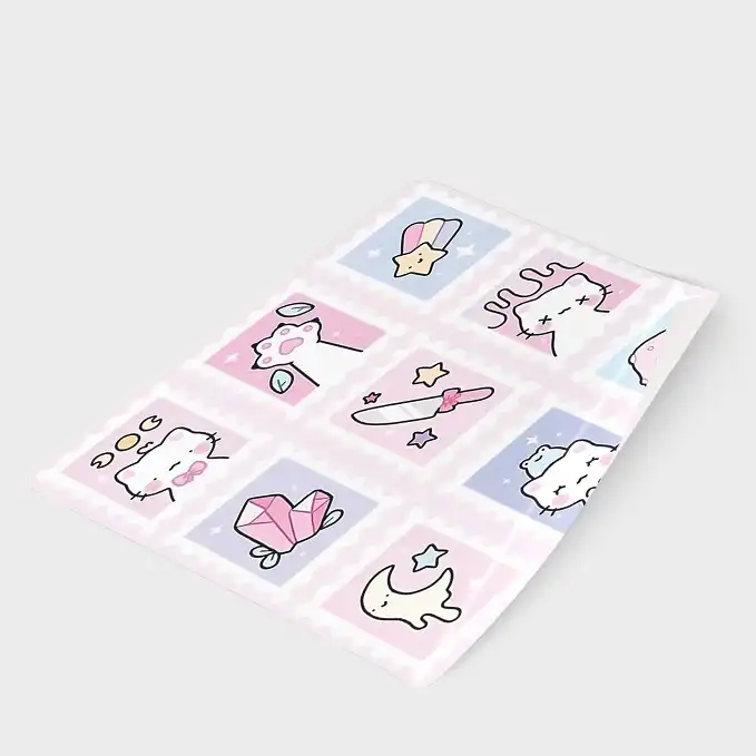 برچسب مدل برش نخورده طرح اسکرپ بوک تمبر فانتزی