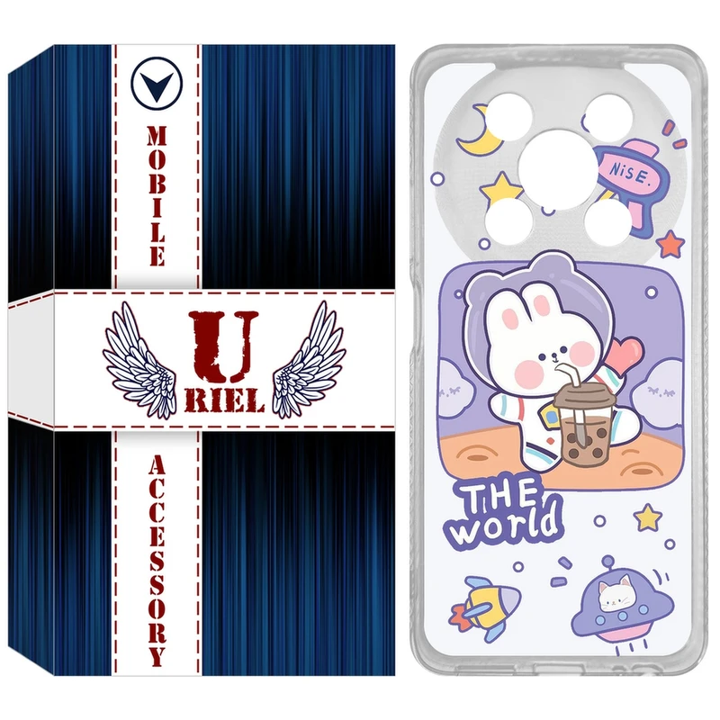 کاور یوریل مدل Clear کد 8 طرح خرگوش فضانورد مناسب برای گوشی موبایل وکال V2 / V2 Lite