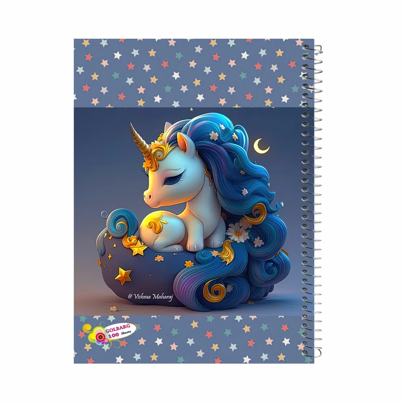 دفتر مشق 160 برگ گلبرگ مدل یونیکورن کد 6112