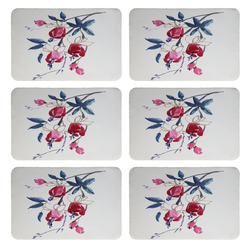 زیربشقابی طرح گل کد 9089 بسته 6 عددی 