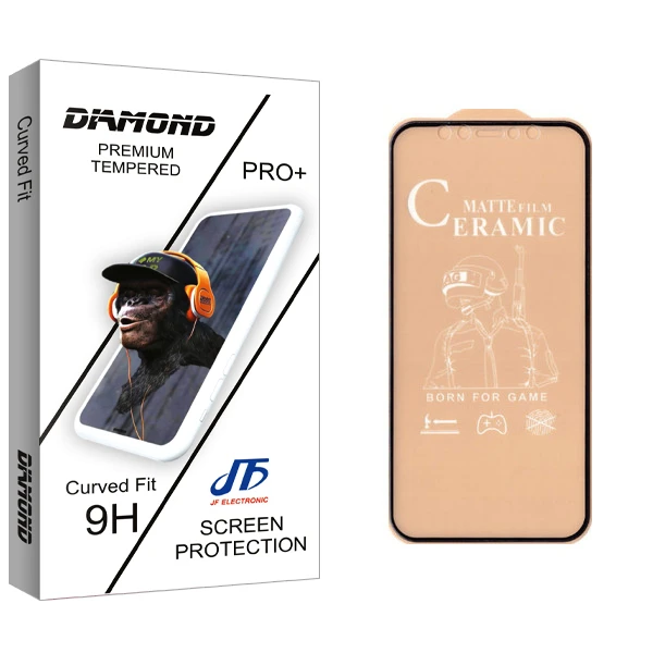 محافظ صفحه نمایش سرامیکی  جی اف مدل Diamond glass مناسب برای گوشی موبایل اپل Iphone 12 mini
