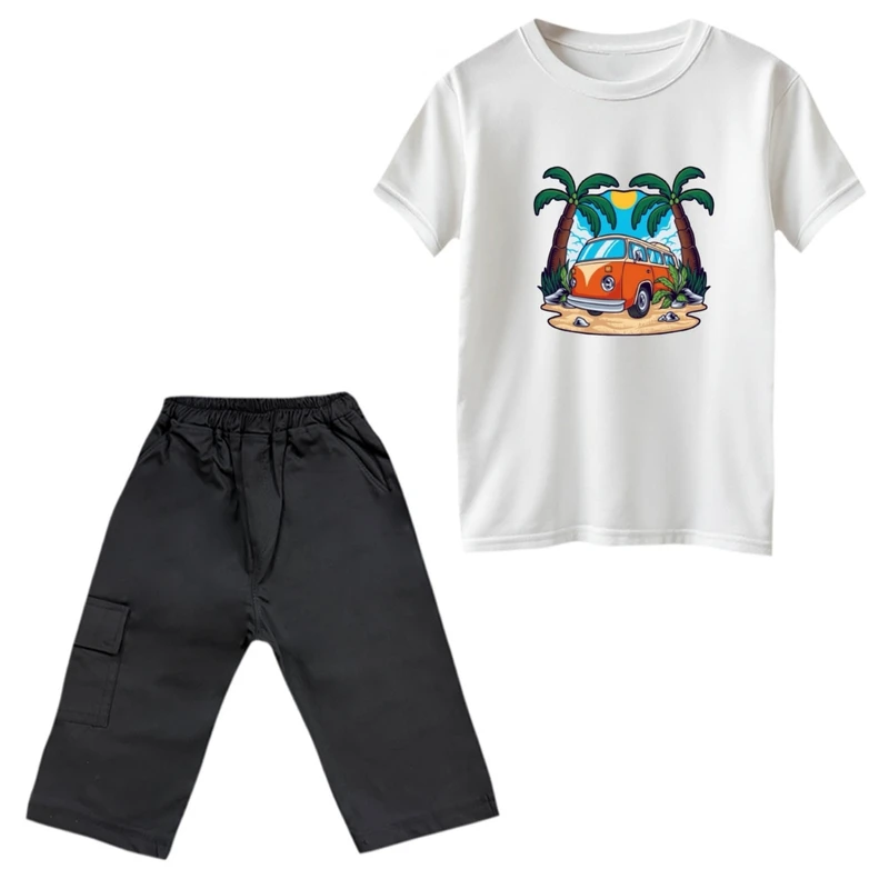 ست تی‌شرت و شلوارک پسرانه مدل فولوکس