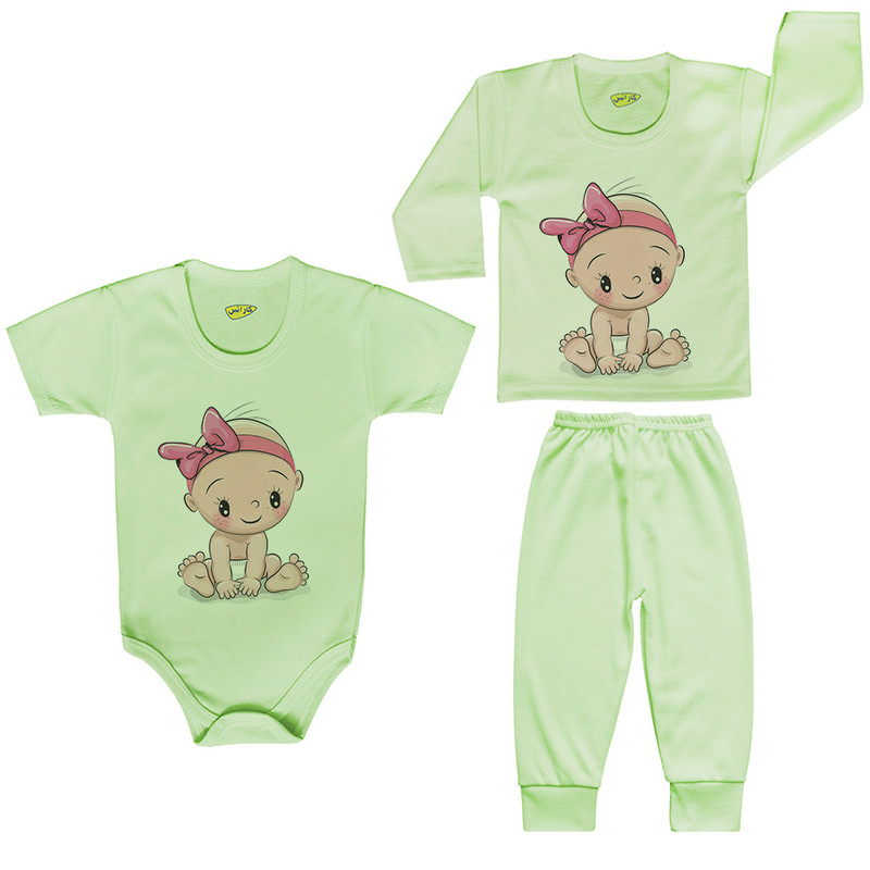 ست 3 تکه لباس نوزادی کارانس مدل PRSG-3174