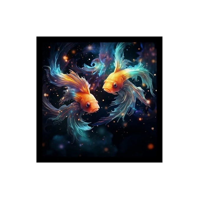 تابلو نوری بکلیت طرح طبیعت دریا و ماهی بال دار مدل B-MID-16021