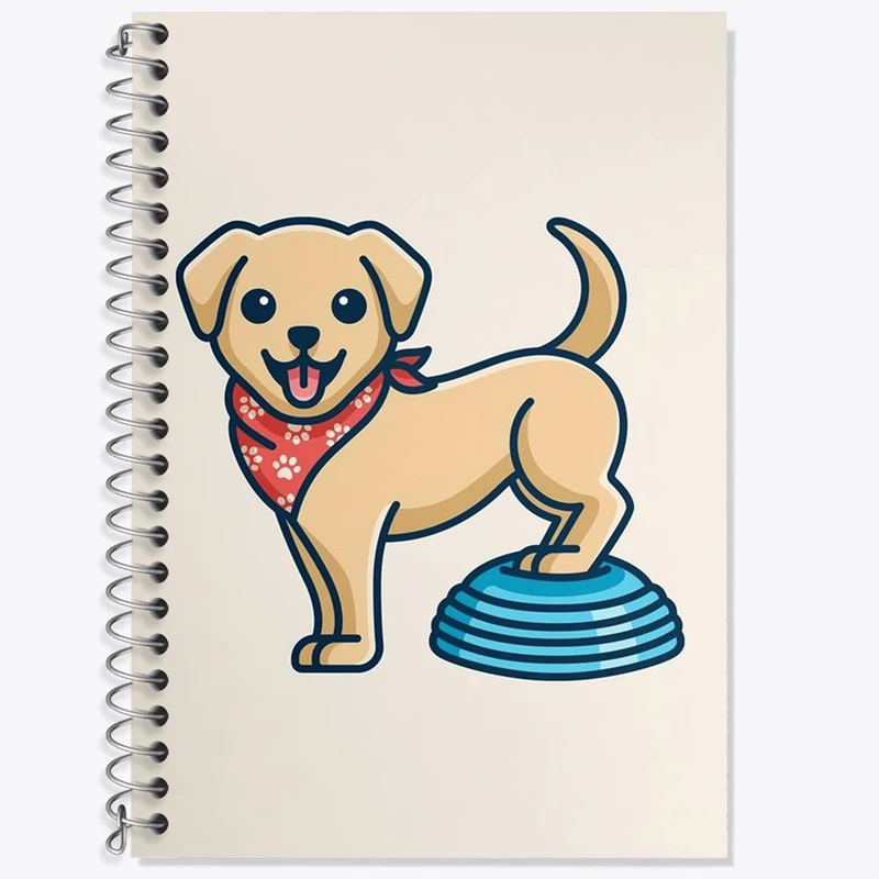 دفتر زبان 50 برگ خندالو مدل دو خط طرح حیوانات بامزه سگ کد 28374