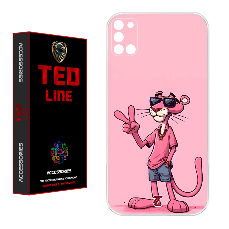 کاور تد لاین طرح پلنگ صورتی 1110 مناسب برای گوشی موبایل سامسونگ Galaxy A31