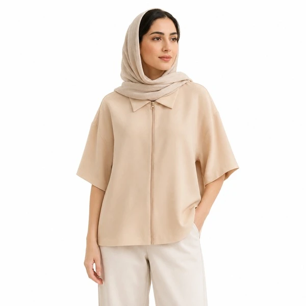 شومیز زنانه مدل مازراتی زیپ دار