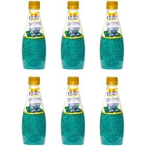 نوشیدنی تخم ریحان با طعم بلوبری پروگلدن - 360 میلی لیتر مجموعه 6 عددی