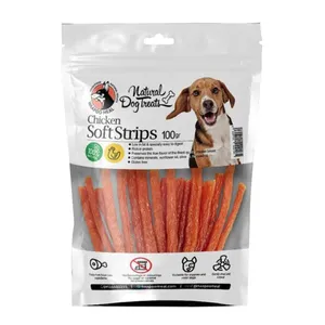 تشویقی سگ هاپومیل مدل Chicken Soft Strips وزن 100 گرم