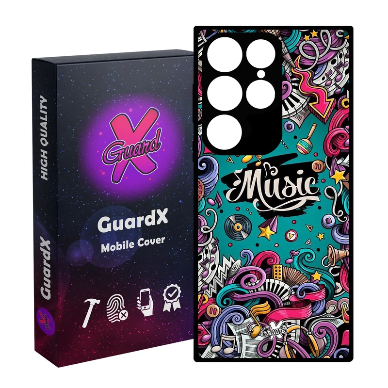 کاور گارد ایکس طرح Music مدل Glass10025 مناسب برای گوشی موبایل سامسونگ Galaxy S24 Ultra