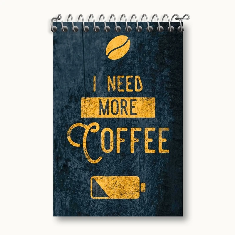 دفتر یادداشت 50 برگ خندالو مدل I Need More Coffee کد F1227