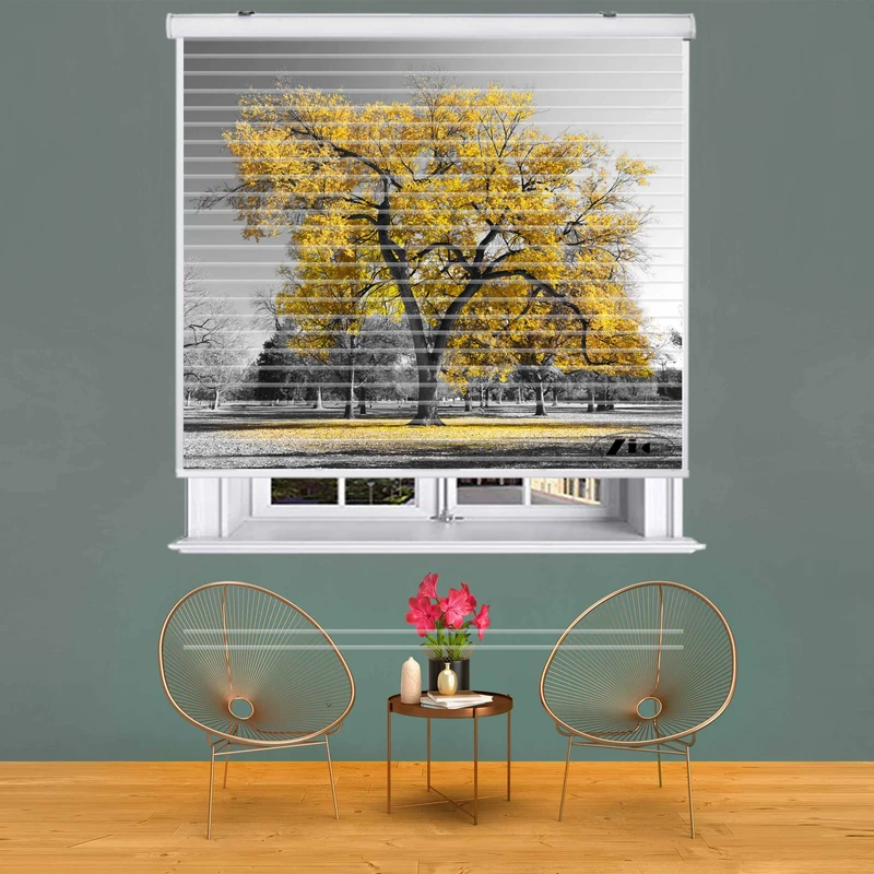 پرده زبرا زیو مدل سیلوئت L-5018 سایز 150x150 سانتی متر