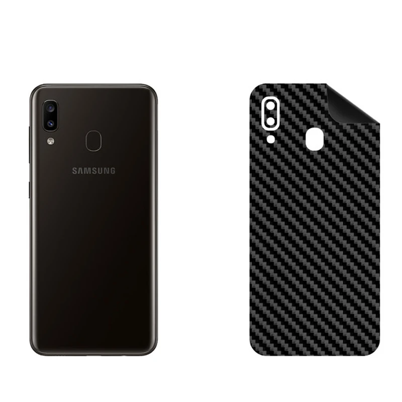 برچسب پوششی بستور مدل BT-Fiber طرح فیبر کربن مناسب برای گوشی موبایل سامسونگ Galaxy A20E