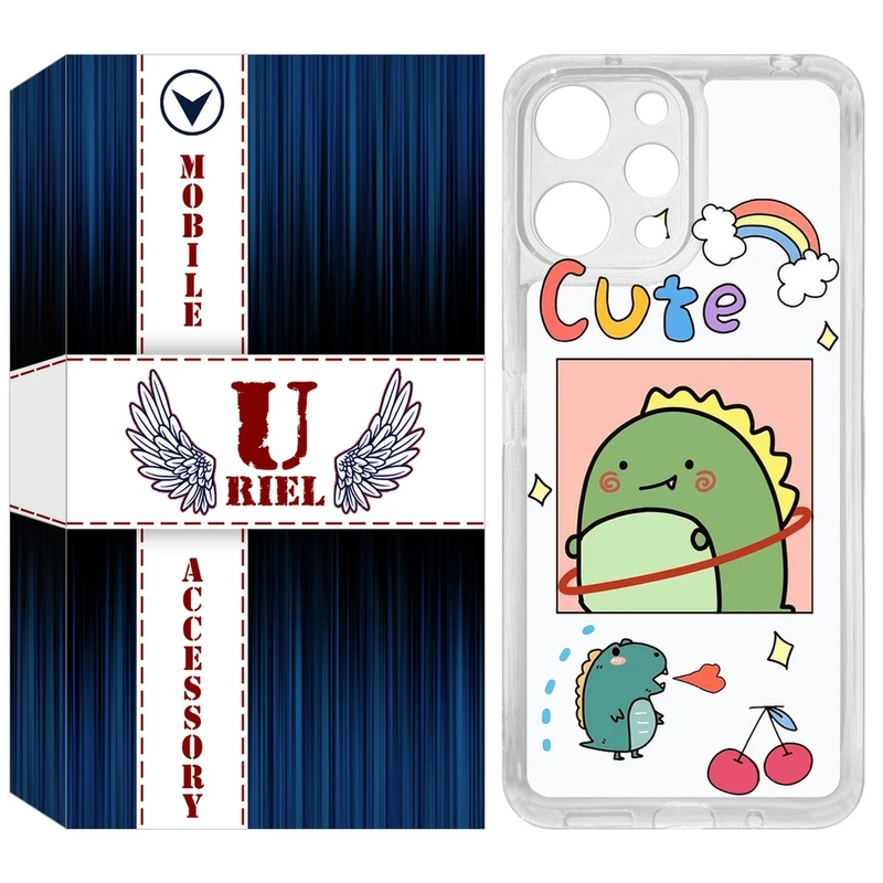 کاور یوریل مدل Clear کد 20 طرح دایناسور مناسب برای گوشی موبایل شیائومی Redmi 12 4G / 12 5G