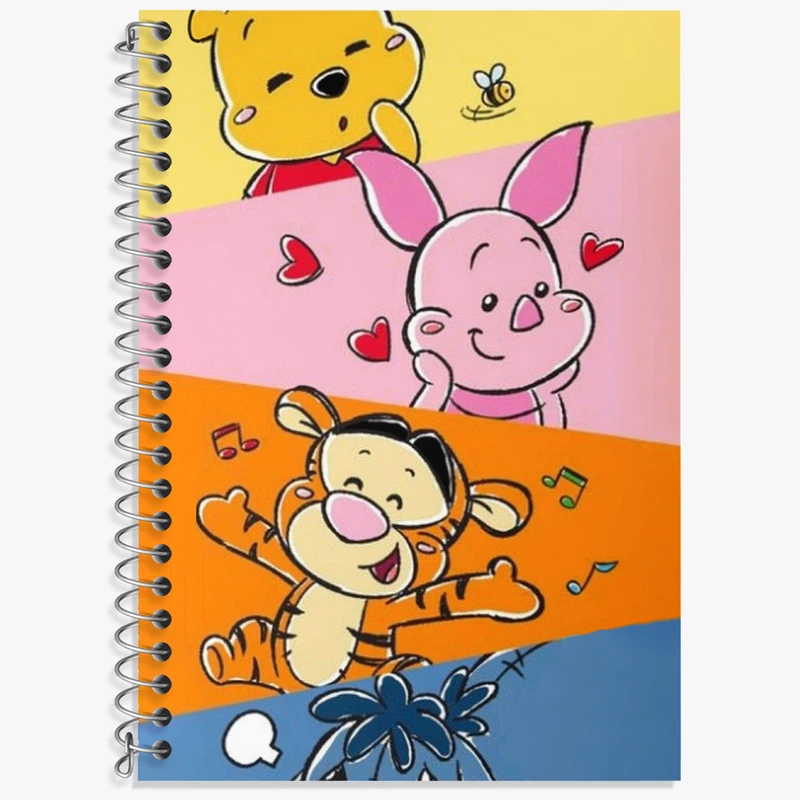 دفتر زبان 50 برگ خندالو مدل دو خط طرح خرس پو (Winnie the Pooh) کد N1883