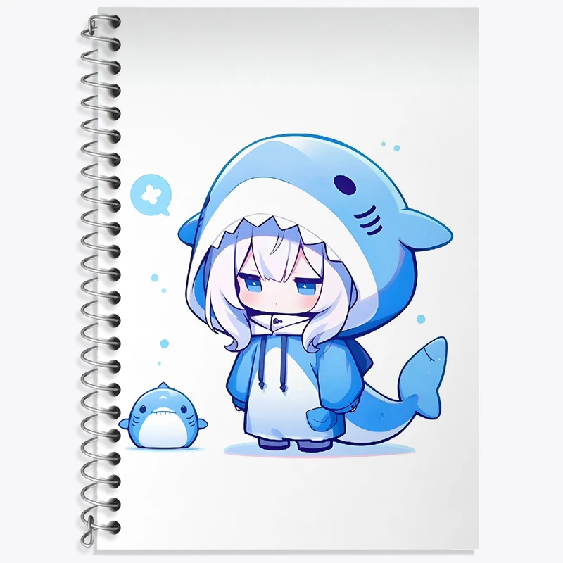 دفتر زبان 50 برگ خندالو مدل سه خط طرح دخترانه کیوت کد N2093