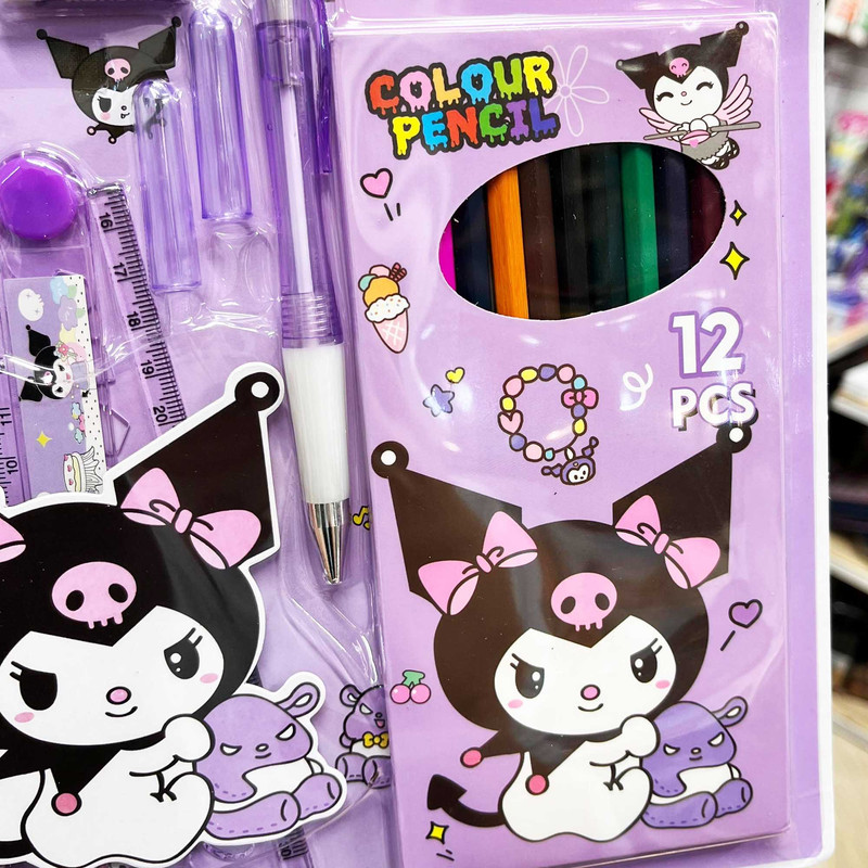 بسته لوازم تحریر مدل کرومی کد 03 مجموعه 17 عددی