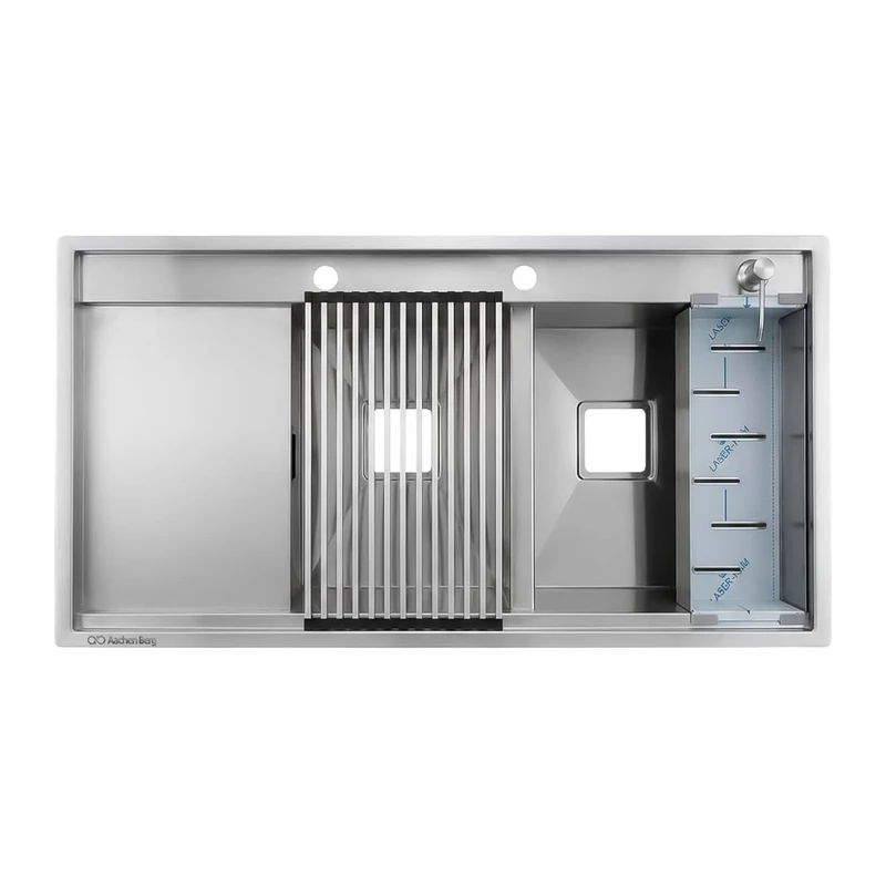 سینک ظرفشویی استیل توکار دو لگنه آخنبرگ مدل HS-1203PLUS-R