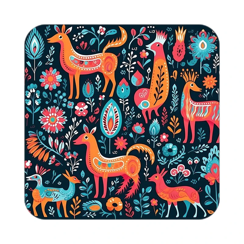 زیر لیوانی کاکتی طرح حیوانات رنگی مدل mp25448