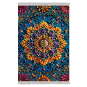 فرش پارچه‌ای دفه مدل فرشینه طرح فانتزی کد 8067