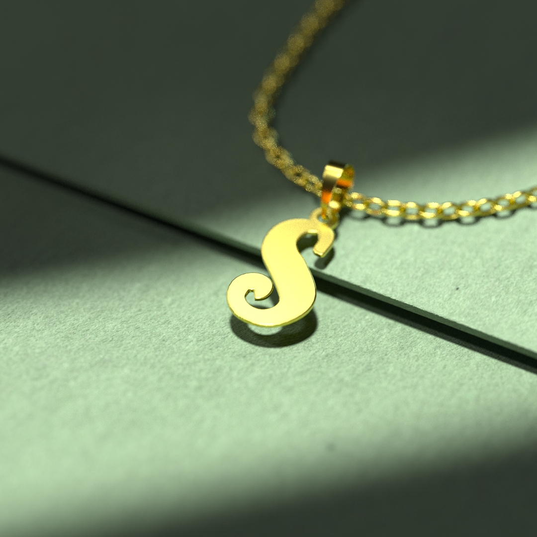 گردنبند طلا 18 عیار زنانه مدوپد مدل حرف S کد H3-1-1045