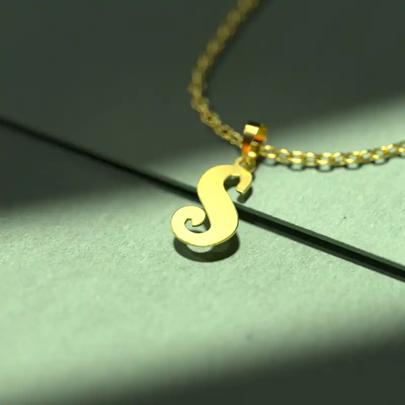 گردنبند طلا 18 عیار زنانه مدوپد مدل حرف S کد H3-1-1045