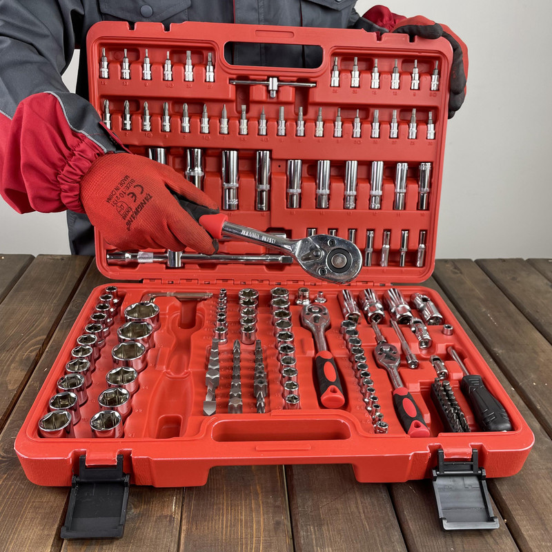 آچار بکس و سری آچار بکس جی ان ترد مدل 10010 مجموعه 172 عددی