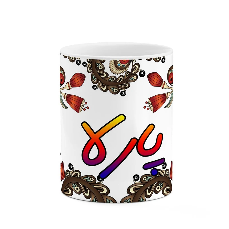 ماگ کاکتی مدل اسم پارلا طرح سنتی گل و بته کد mgh44315