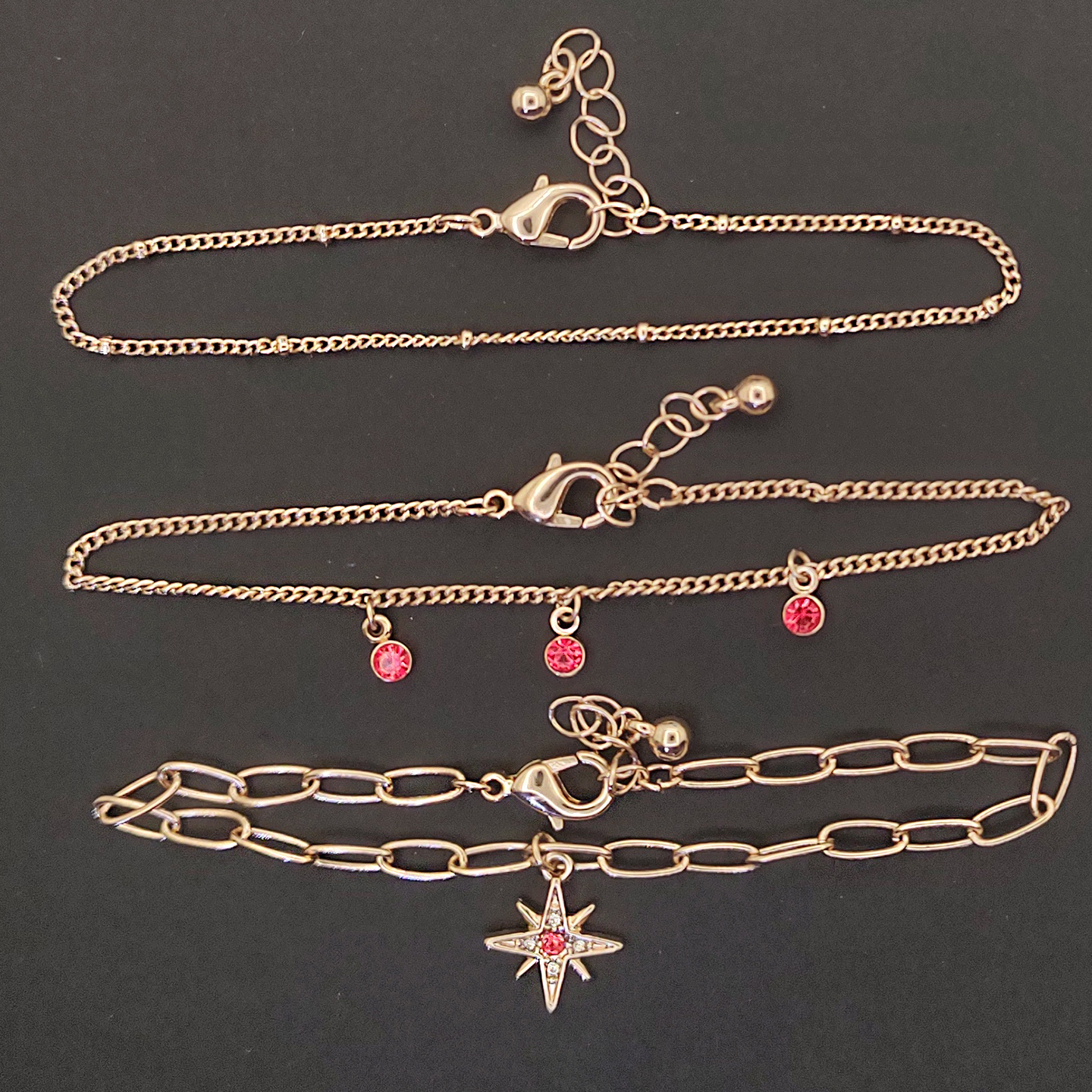 دستبند زنانه اکسسورایز مدل ستاره آویز مجموعه 3 عددی
