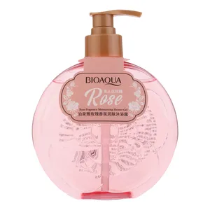 شامپو بدن بی آکوا مدل رطوبت رسان با رایحه گل رز مناسب برای انواع پوست وزن 500 گرم
