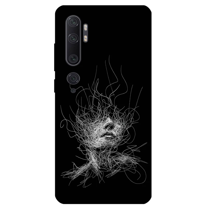 کاور مگافون طرح اسکچ صورت مدل 7423 مناسب برای گوشی موبایل شیائومی Mi Note 10 / 10 Pro