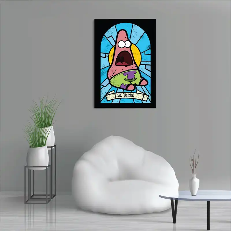 تابلو شاسی طرح باب اسفنجی پنجره پاتریک مدل M0229