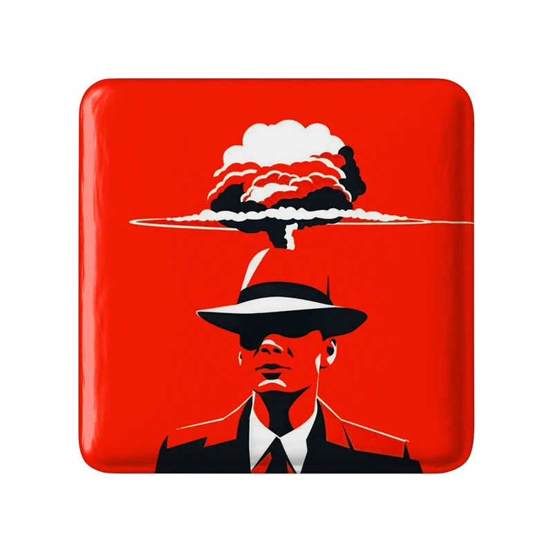 مگنت خندالو طرح اوپنهایمر Oppenheimer مدل مربعی کد 31011