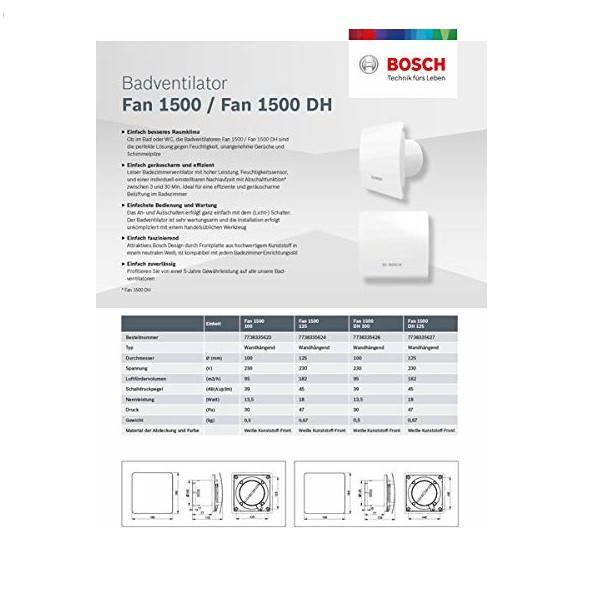 هواکش بوش مدل BOSCH-W100