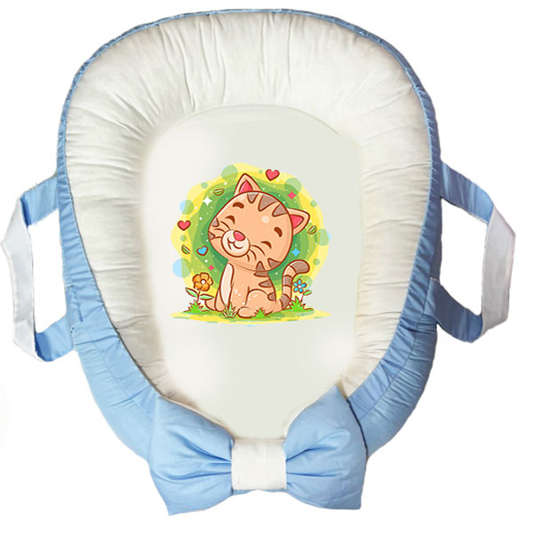 سرویس خواب سه تکه نوزاد ناریکو مدل گارد محافظ دار طرح گربه کد 0509