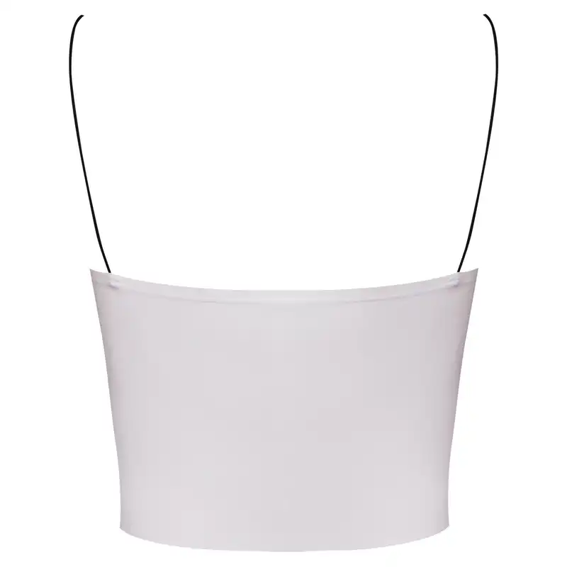 نیم تنه ورزشی زنانه ماییلدا مدل بدون فنر پددار بغل خط دار کد 4748 رنگ سفید