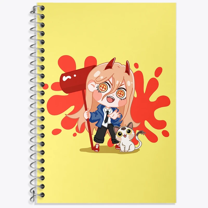 دفتر لغت 50 برگ خندالو طرح انیمه مرد اره ای کد F833