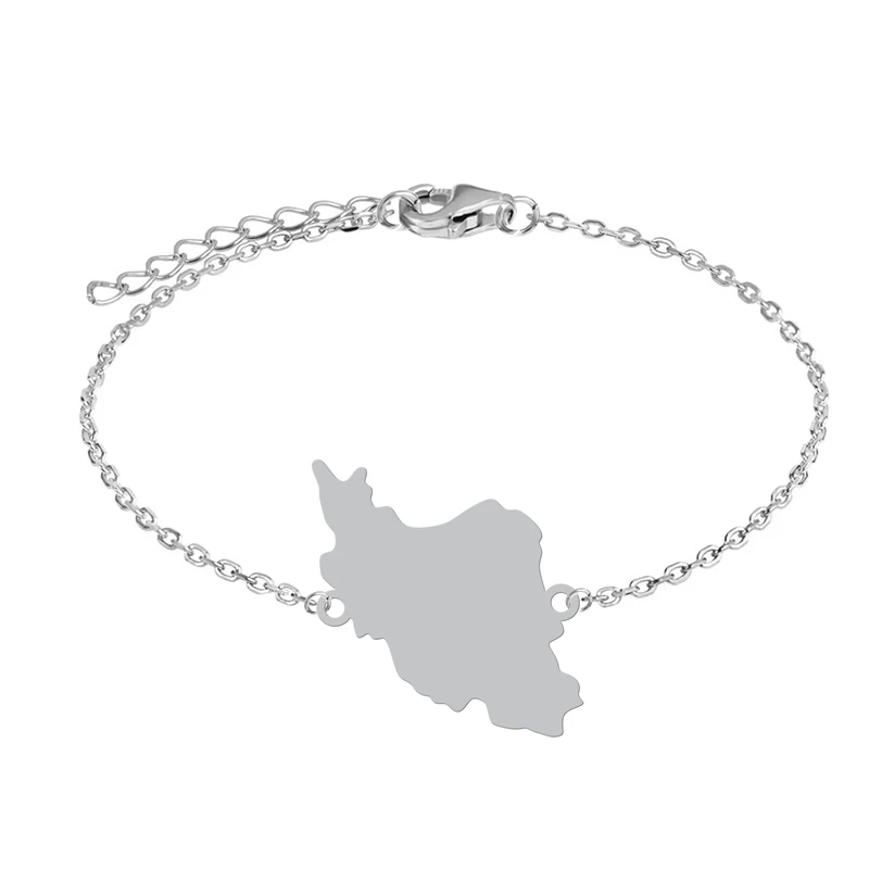 دستبند زنجیری زنانه هایکا طرح نقشه ایران کد zd.ha 258