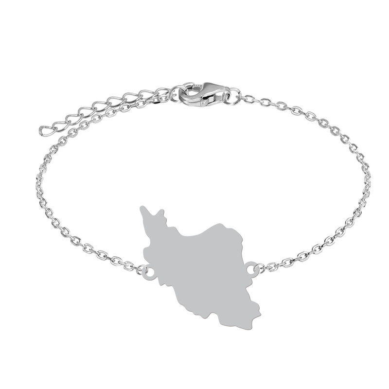 دستبند زنجیری زنانه هایکا طرح نقشه ایران کد zd.ha 258