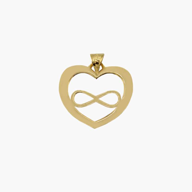 آویز گردنبند طلا 18 عیار زنانه الن نار مدل قلب و بی نهایت