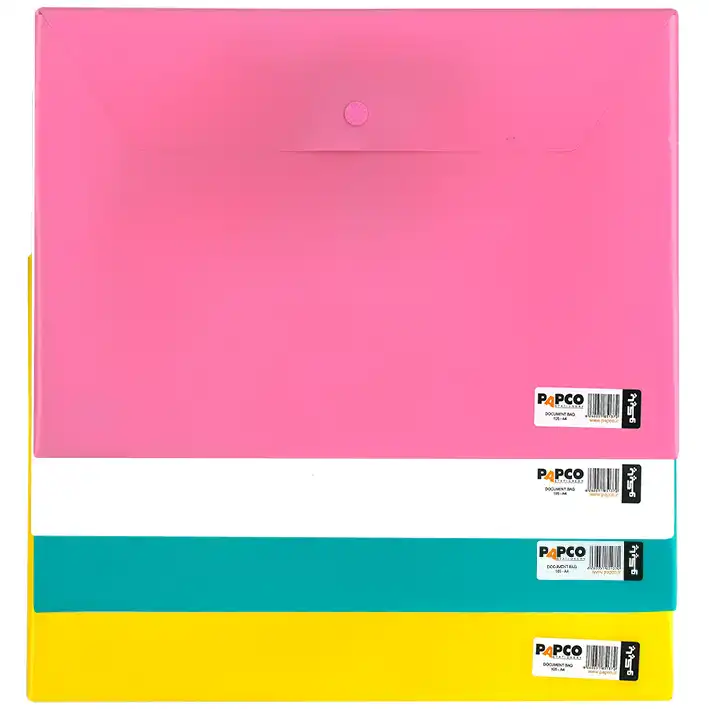 پوشه دکمه دار پاپکو مدل A4 -105 4 بسته 4 عددی