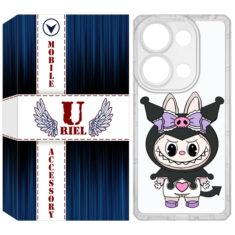 کاور یوریل مدل Clear کد 137 طرح لبوبو Labubu مناسب برای گوشی موبایل شیائومی Redmi Note 14S / Note 13 Pro 4G / Poco M6 Pro 4G