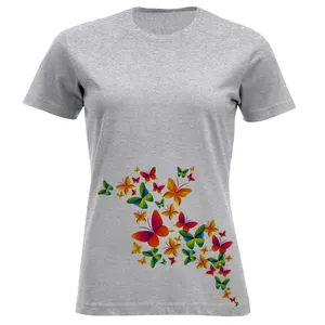 تی شرت آستین کوتاه زنانه مدل پروانه A35