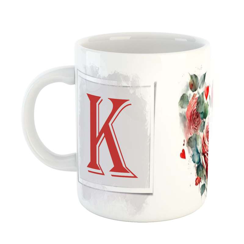 ماگ پاد افرین مدل گل طرح حرف K