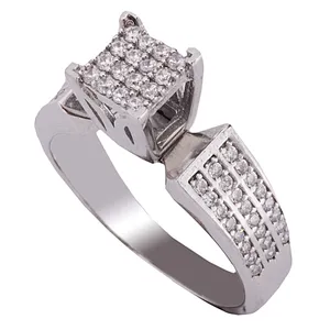 انگشتر زنانه ملک زیور مدل سولیتر چهارگوش