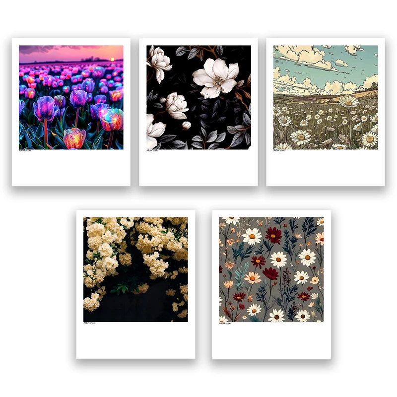 آویز تزیینی عرش مدل فانتزی گل کد Asa1161 مجموعه پنج عددی