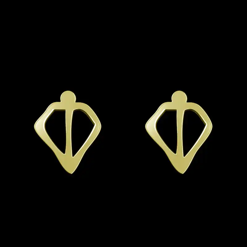 گوشواره طلا 18 عیار زنانه مدوپد مدل هندسی کد GA1-16098