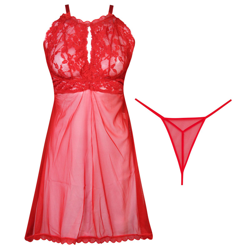 لباس خواب زنانه ماییلدا مدل 3685-1090 رنگ قرمز