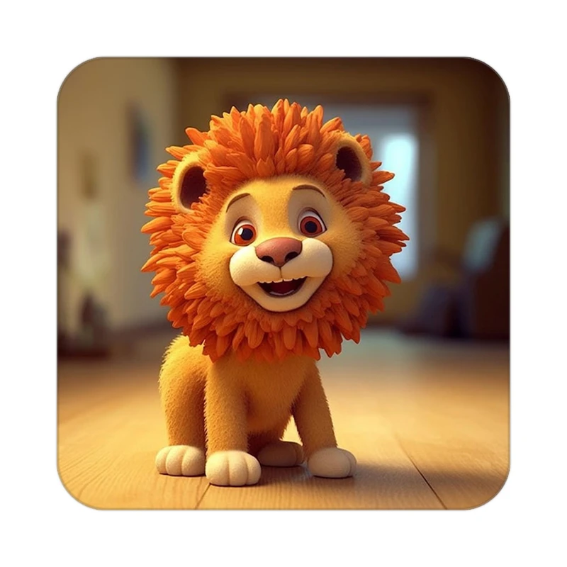 زیر لیوانی کاکتی طرح شیر مدل mp24416